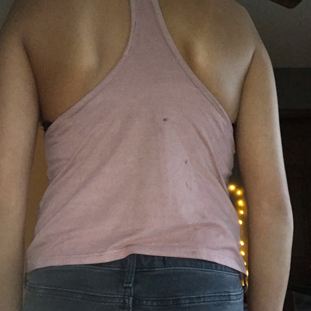 Pink Lace Pattern Halter Top - Picture 2 of 3